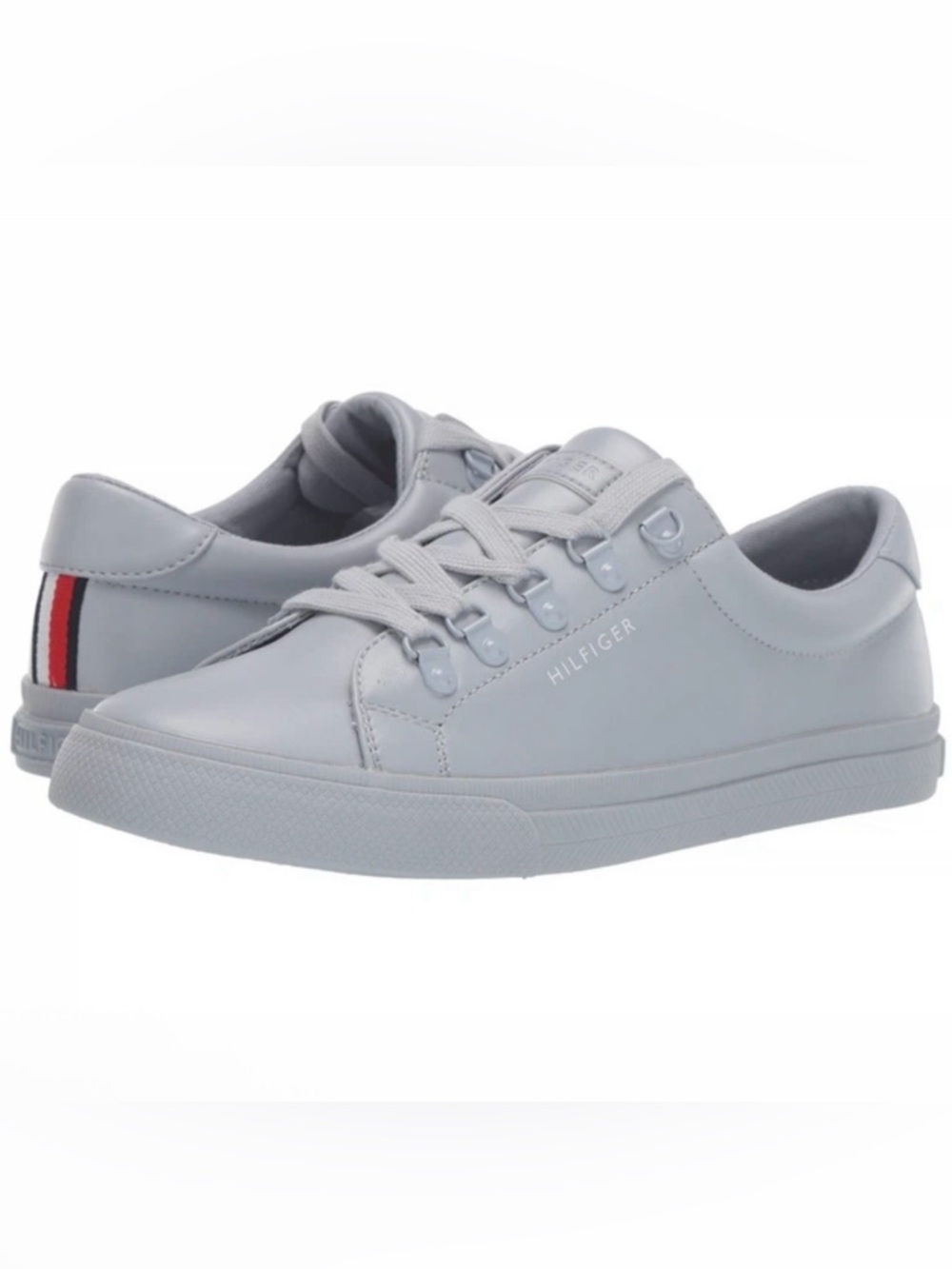 Tommy Hilfiger Light Gray leather Low-Top minimalist Sneakers